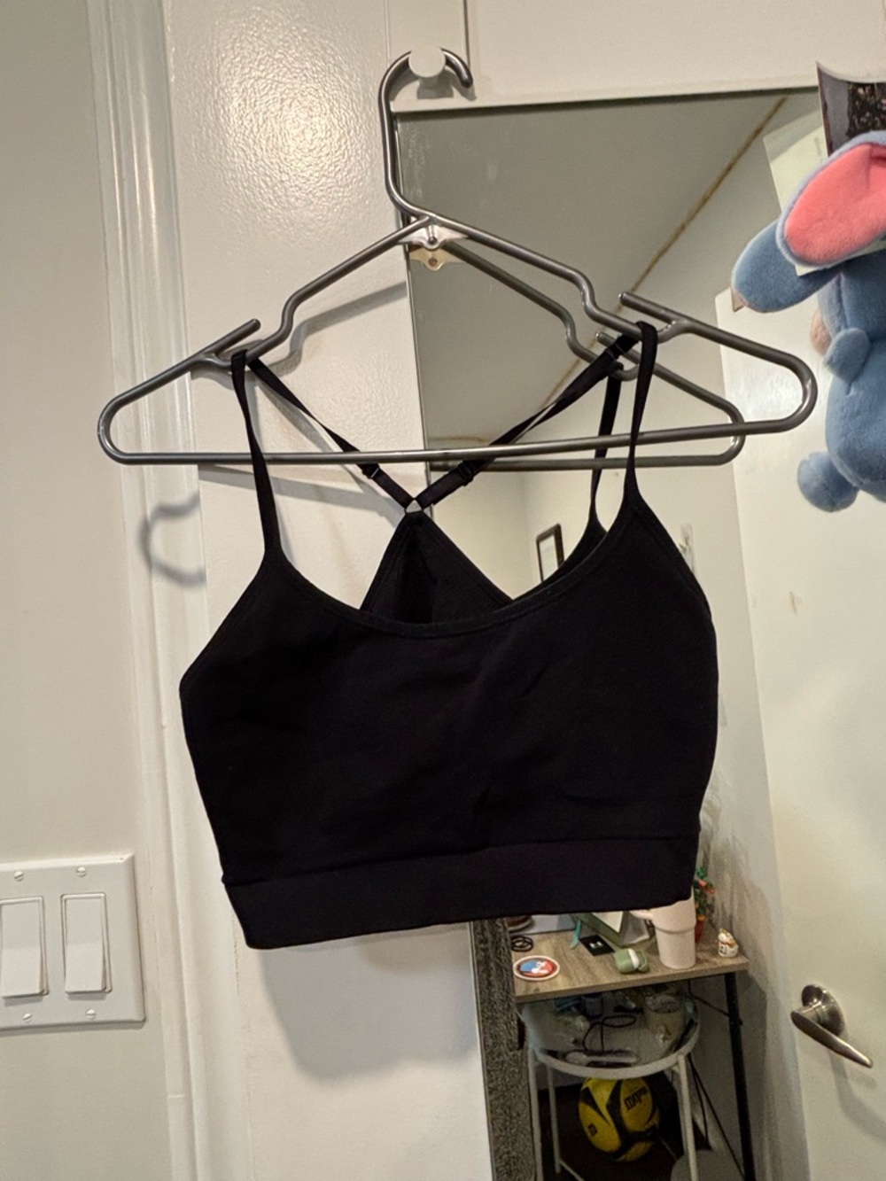 Black Strappy Cropped Bralette Top